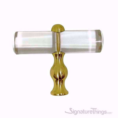 SignatureThings.com Brass Hardware Shaped Lucite Knobs  - 3/4" Dia