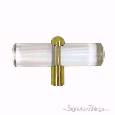 SignatureThings.com Brass Hardware Shaped Lucite Knobs  - 3/4" Dia