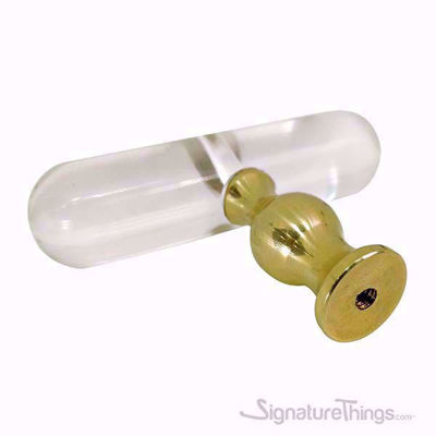 SignatureThings.com Brass Hardware Shaped Lucite Knobs  - 3/4" Dia