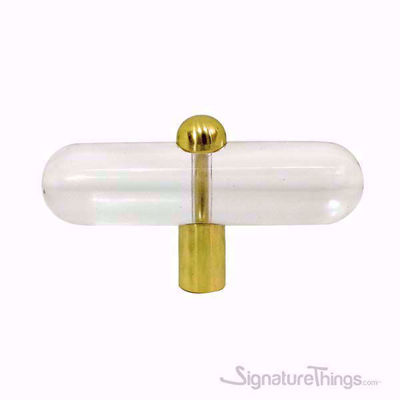 SignatureThings.com Brass Hardware Shaped Lucite Knobs  - 3/4" Dia