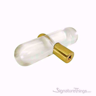 SignatureThings.com Brass Hardware Shaped Lucite Knobs  - 3/4" Dia