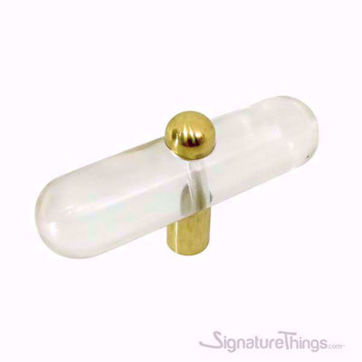 SignatureThings.com Brass Hardware Shaped Lucite Knobs  - 3/4" Dia