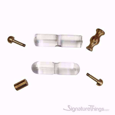 SignatureThings.com Brass Hardware Shaped Lucite Knobs  - 3/4" Dia