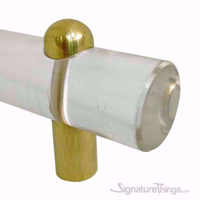 SignatureThings.com Brass Hardware Shaped Lucite and Brass Pull - 3/4 D Spherical/ Flat End