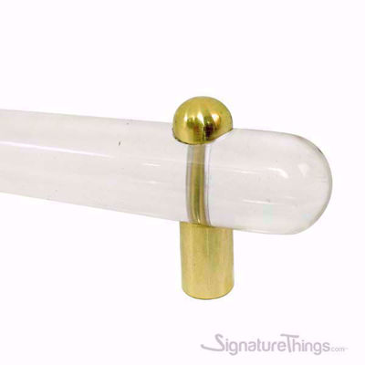 SignatureThings.com Brass Hardware Shaped Lucite and Brass Pull - 3/4 D Spherical/ Flat End
