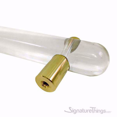 SignatureThings.com Brass Hardware Shaped Lucite and Brass Pull - 3/4 D Spherical/ Flat End