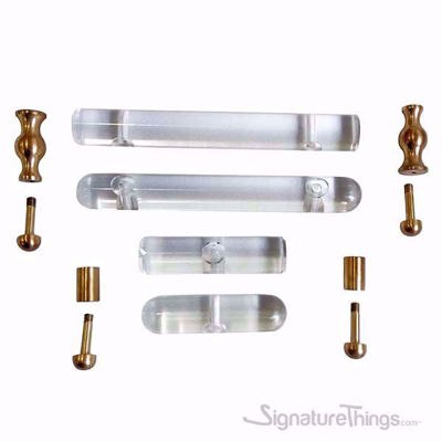 SignatureThings.com Brass Hardware Shaped Lucite and Brass Pull - 3/4 D Spherical/ Flat End