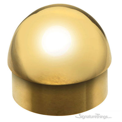 SignatureThings | Polished Brass Half Ball End Cap For 1.5 in. OD Rod