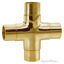 Polished Brass Flush Cross Fitting - 1.5" OD Tubing