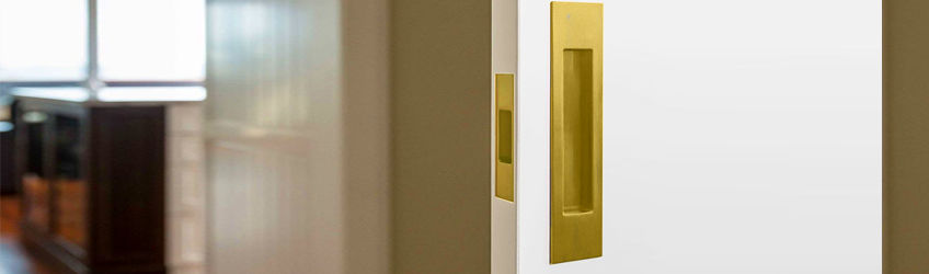 Solid Brass Flush Pulls for sliding doors, cabinet doors, pocket doors.