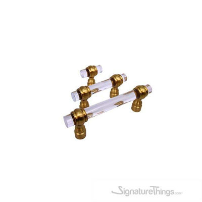 SignatureThings.com Brass Hardware 3/4" D Classic Barrel Ring Lucite Pulls