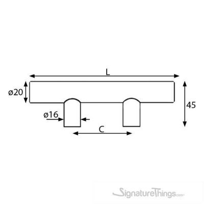 SignatureThings.com Brass Hardware Crystal Polished Chrome Base Bar Pulls