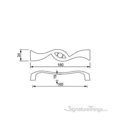 SignatureThings.com Brass Hardware Crystal Diamond on Chrome Cabinet Handle