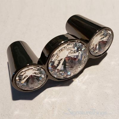 SignatureThings.com Brass Hardware Swarovski Crystal Cabinet Knobs and Handles