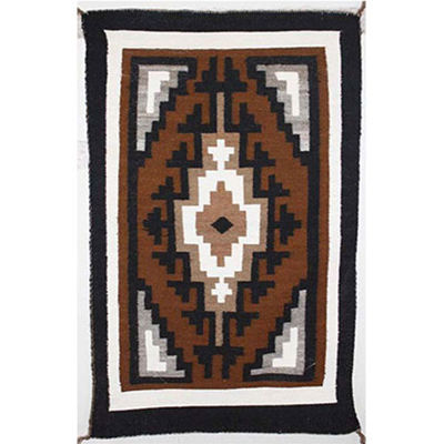 SignatureThings.com Brass Hardware Two Grey Hill Navajo Rug ML