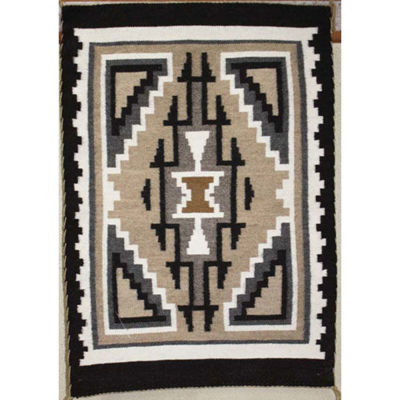 SignatureThings.com Brass Hardware Two Grey Hill Navajo Rug PJ