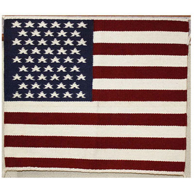 SignatureThings.com Brass Hardware Navajo Pictorial Flag Rug JB
