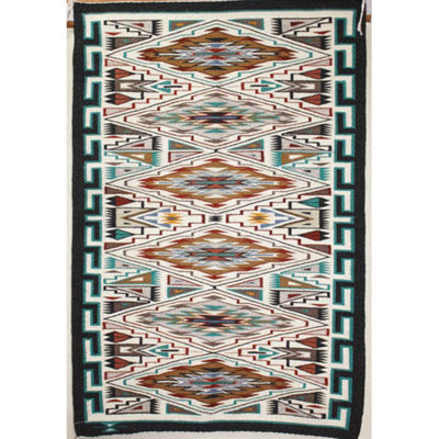 SignatureThings.com Brass Hardware Teec Nos Pos Navajo rug AB