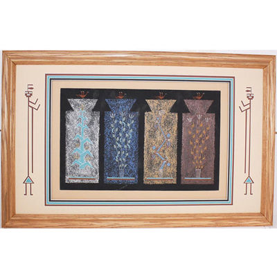 Navajo sand painting Joe Ben "4 sacred plants"