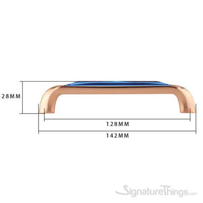 SignatureThings.com Brass Hardware Blue Amber Crystal Door Handle Designer Corner