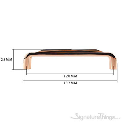 SignatureThings.com Brass Hardware Amber Crystal Handle Round Corner