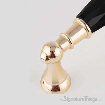 SignatureThings.com Brass Hardware Retro Style Golden Black Crystal Door Handle