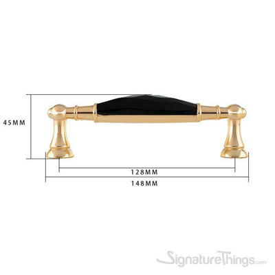 SignatureThings.com Brass Hardware Retro Style Golden Black Crystal Door Handle