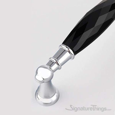 SignatureThings.com Brass Hardware Retro Style Silver Black Crystal Handle
