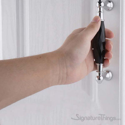 SignatureThings.com Brass Hardware Retro Style Silver Black Crystal Handle