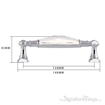 SignatureThings.com Brass Hardware Retro Style Silver White Crystal Door Handle