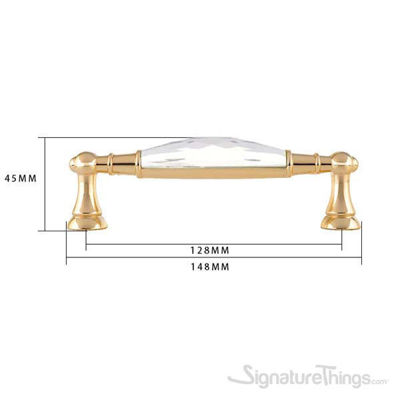 SignatureThings.com Brass Hardware Retro Style Transparent Crystal Handle