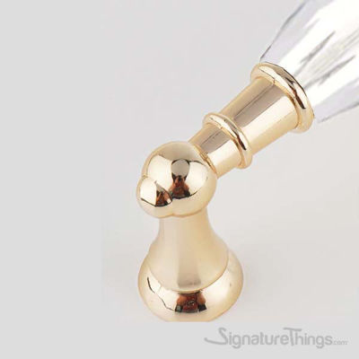 SignatureThings.com Brass Hardware Retro Style Transparent Crystal Handle