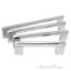 Polished Wide Pedestal Square Stainless Steel Bar Pull - 12mm