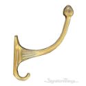 Brass Victorian Single Hook - Antique Brass