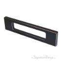 Rectangular Black Laminate with Aluminum Pinstripes Cabinet Pull