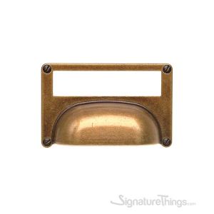 Antique Roma Finish Cabinet Cup Handle with Lable