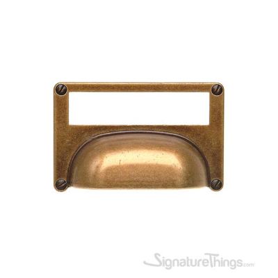 Antique Roma Finish Cabinet Cup Handle with Lable