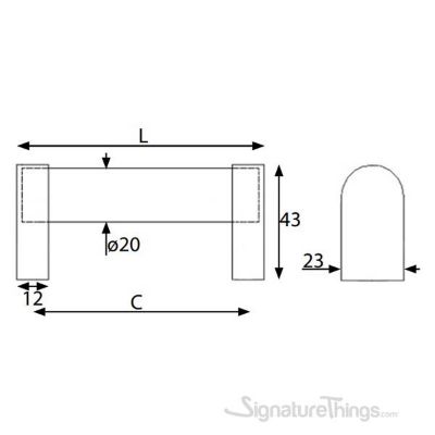 SignatureThings.com Brass Hardware Crystal D Shape Cabinet Pulls