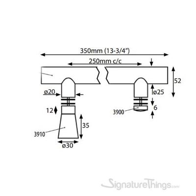 SignatureThings.com Brass Hardware Through Mount Door Appliance Pulls