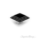 Pinstripe Beveled Knob in Black Laminate - 1-15/16"