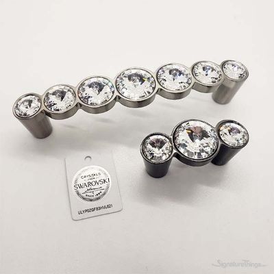SignatureThings.com Brass Hardware Swarovski Crystal Cabinet Knobs and Handles