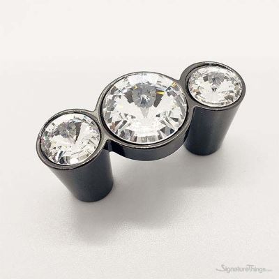 SignatureThings.com Brass Hardware Swarovski Crystal Cabinet Knobs and Handles