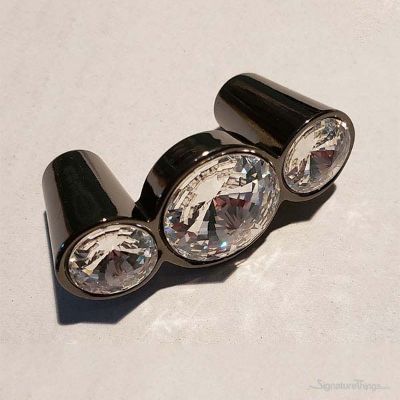 SignatureThings.com Brass Hardware Swarovski Crystal Cabinet Knobs and Handles