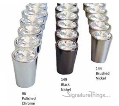 SignatureThings.com Brass Hardware Swarovski Crystal Round Cabinet Knob and Handle