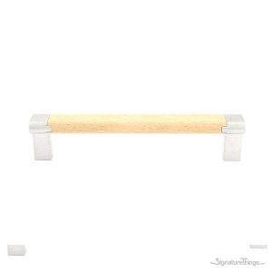 Beech Wood & Chrome Satin Handles- Unfinished Beech