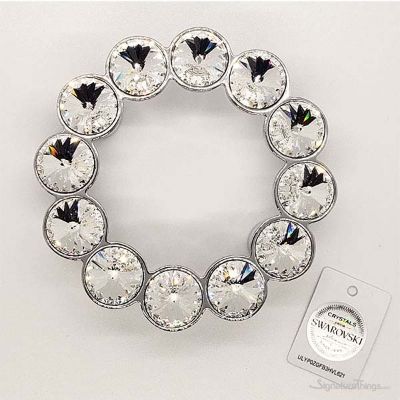 SignatureThings.com Brass Hardware Swarovski Crystal Round Cabinet Knob and Handle