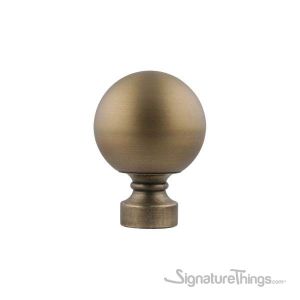 Drapery Hardware - Curtain Rod - Harvest Finial - Antique Brass