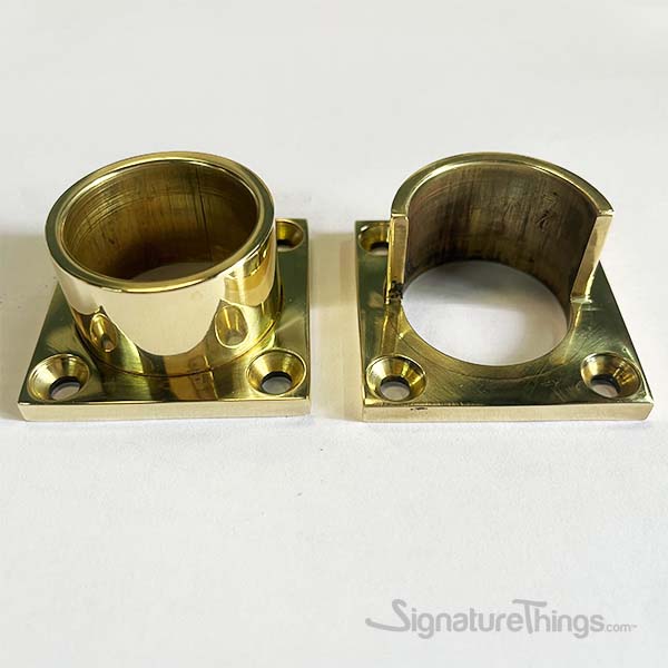 SignatureThings | Brass - Closet Rod Support Flange Open End Flange