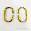 Brass C Shaped Curtain Rings Set of 12 - Polished Brass Unlacquered