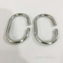 Brass C Shaped Curtain Rings Set of 12 - Polished Chrome